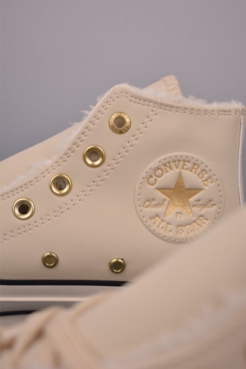 Converse Chuck 1970s Fur Lined 'Cream / Black / Gold' view
