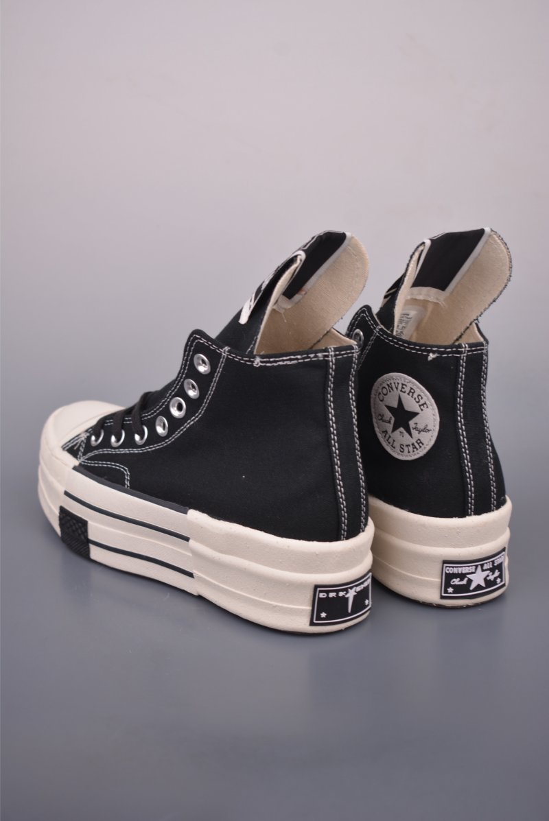 Converse x Rick Owens DRKSHDW Chuck 70 Double Stack 'Black / Grey' view
