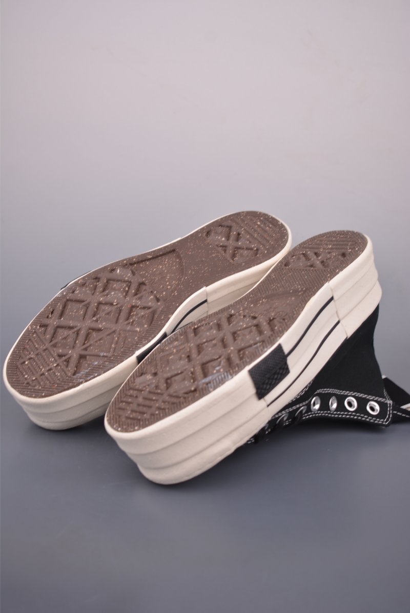 Converse x Rick Owens DRKSHDW Chuck 70 Double Stack 'Black / Grey' view