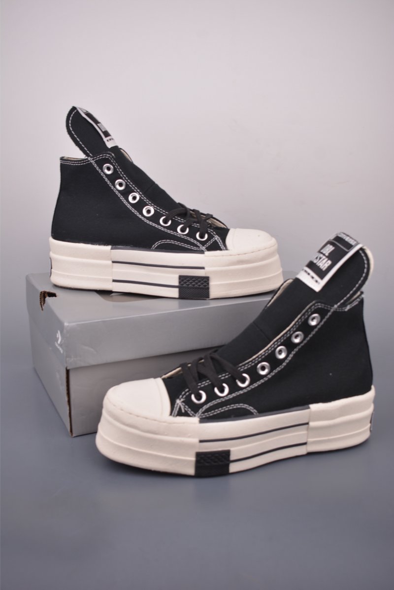 Converse x Rick Owens DRKSHDW Chuck 70 Double Stack 'Black / Grey' view
