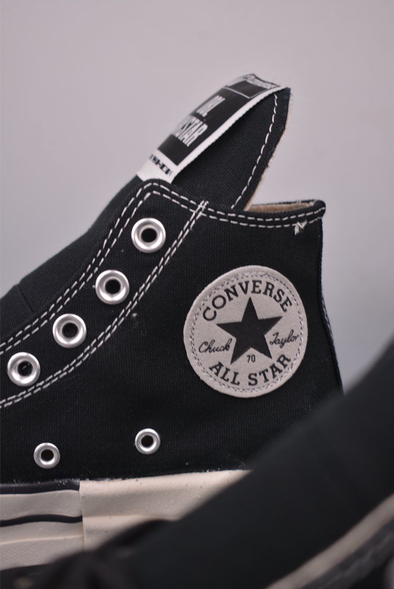 Converse x Rick Owens DRKSHDW Chuck 70 Double Stack 'Black / Grey' view