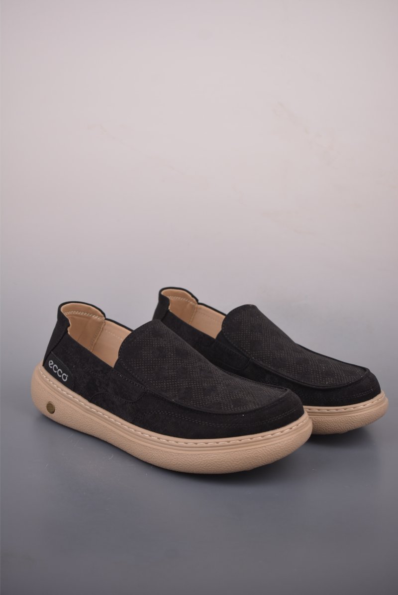 ECCO Driving Loafer 'Black / Brown'