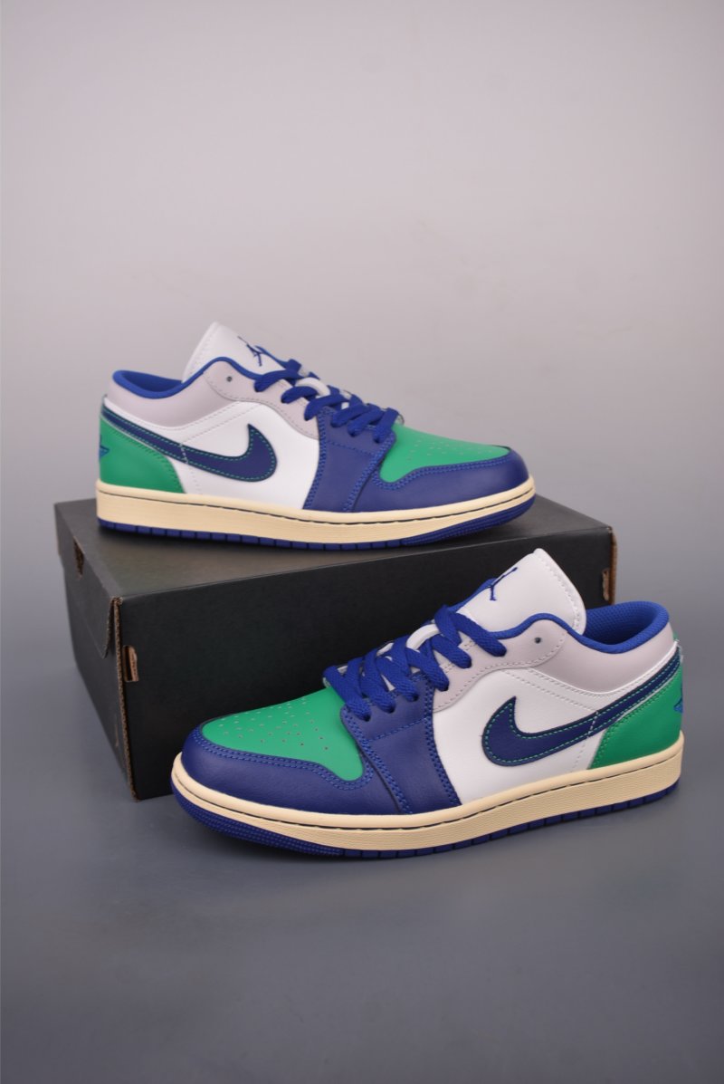 Air Jordan 1 Low 'White / Green / Blue' view