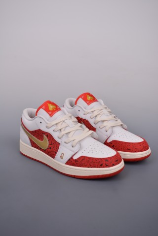 Air Jordan 1 Low 'White / Red / Gold' view 1