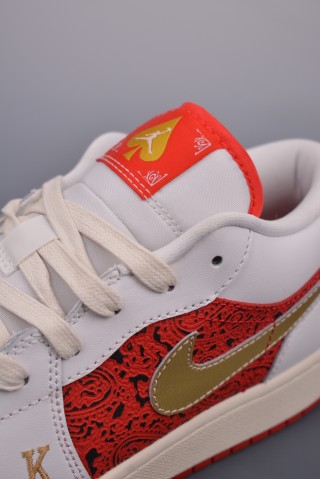 Air Jordan 1 Low 'White / Red / Gold' view 7