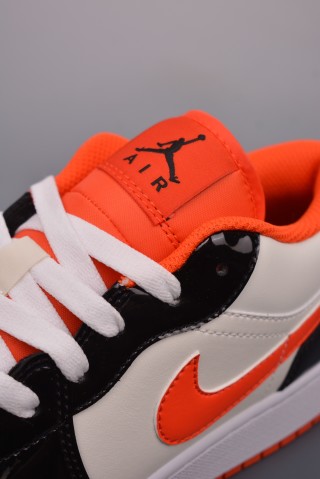 Air Jordan 1 Low 'White / Orange / Black' view 7