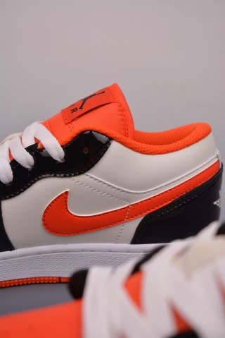 Air Jordan 1 Low 'White / Orange / Black' view 8