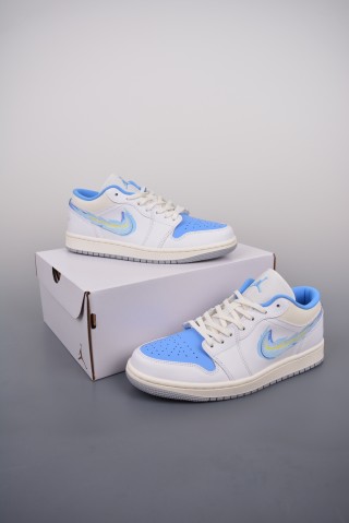 Air Jordan 1 Low 'White / Blue' view 5