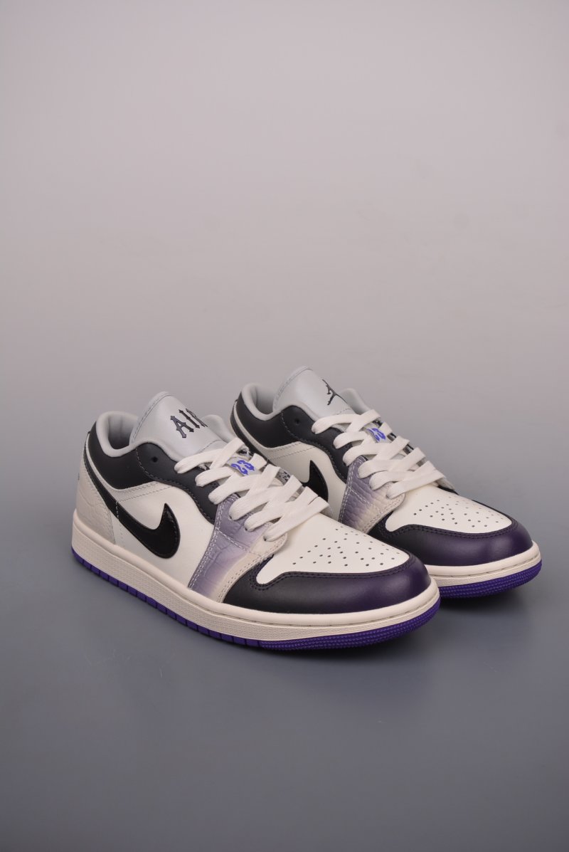 Air Jordan 1 Low 'White / Black / Purple'