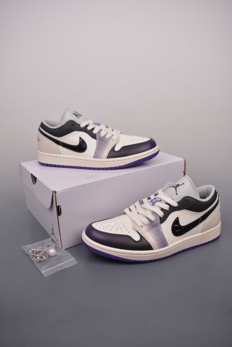 Air Jordan 1 Low 'White / Black / Purple' view