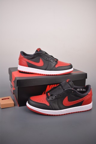 Air Jordan 1 Low 'Black / Red' view 5