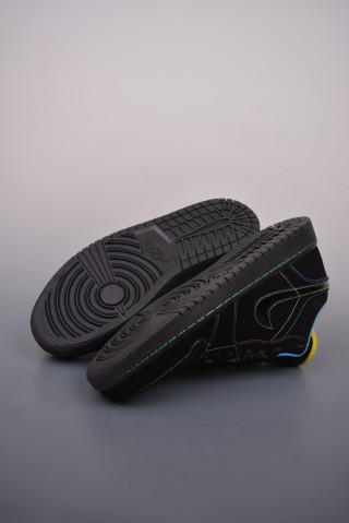 Air Jordan 1 Low 'Black / Yellow / Blue' view 3