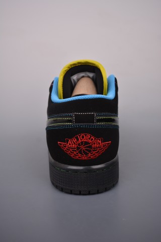 Air Jordan 1 Low 'Black / Yellow / Blue' view 4
