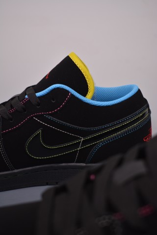 Air Jordan 1 Low 'Black / Yellow / Blue' view 8