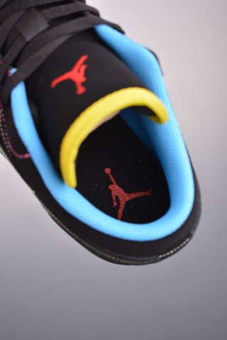 Air Jordan 1 Low 'Black / Yellow / Blue' view 9
