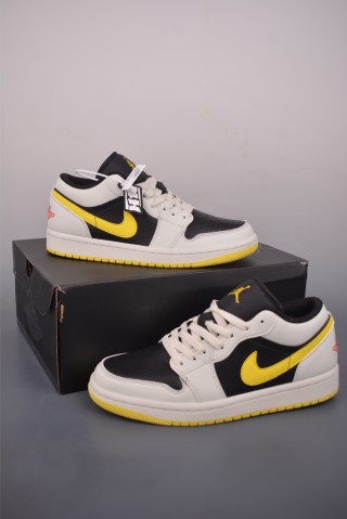 Air Jordan 1 Low 'White / Black / Yellow' view 5