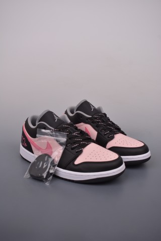 Air Jordan 1 Low 'Black / Pink' view 1