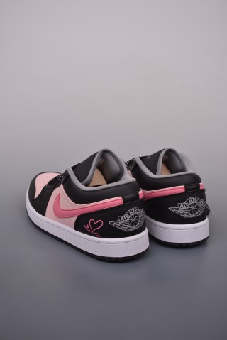 Air Jordan 1 Low 'Black / Pink' view 2