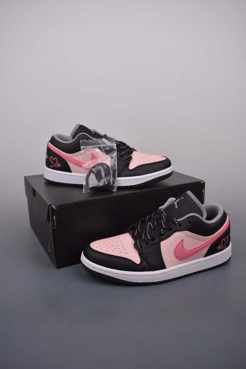 Air Jordan 1 Low 'Black / Pink' view