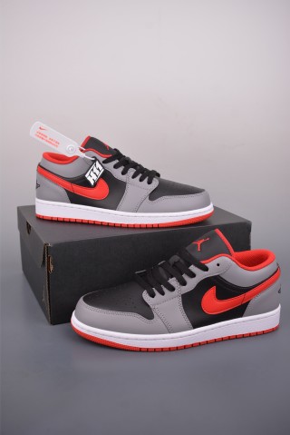 Air Jordan 1 Low 'Black / Grey / Red' view 5