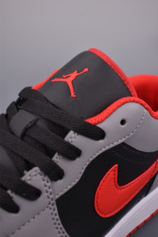 Air Jordan 1 Low 'Black / Grey / Red' view 7