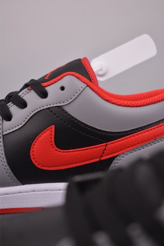 Air Jordan 1 Low 'Black / Grey / Red' view 8