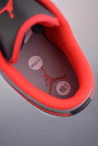 Air Jordan 1 Low 'Black / Grey / Red' view 9