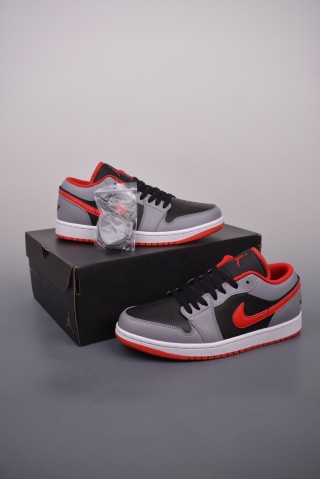 Air Jordan 1 Low 'Black / Grey / Red' view 5
