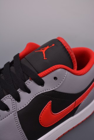 Air Jordan 1 Low 'Black / Grey / Red' view 7