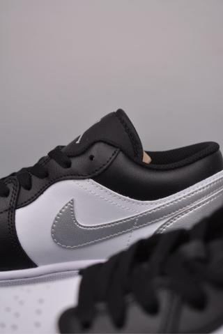 Air Jordan 1 Low 'Black / White / Silver' view 8