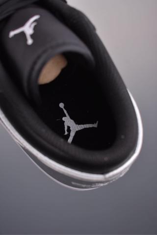 Air Jordan 1 Low 'Black / White / Silver' view 9