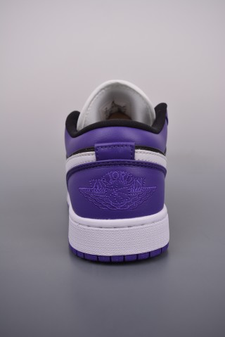 Air Jordan 1 Low 'Black / Purple' view 4