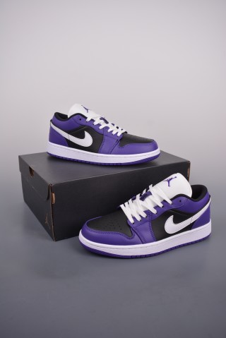 Air Jordan 1 Low 'Black / Purple' view 5