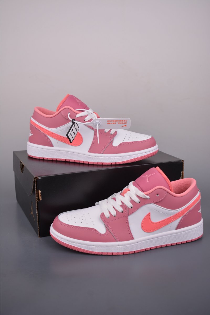 Air Jordan 1 Low 'White / Pink' view