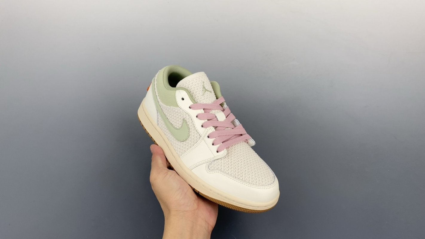Air Jordan 1 Low 'White / Green / Pink'