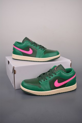 Air Jordan 1 Low 'Green / Pink' view 5