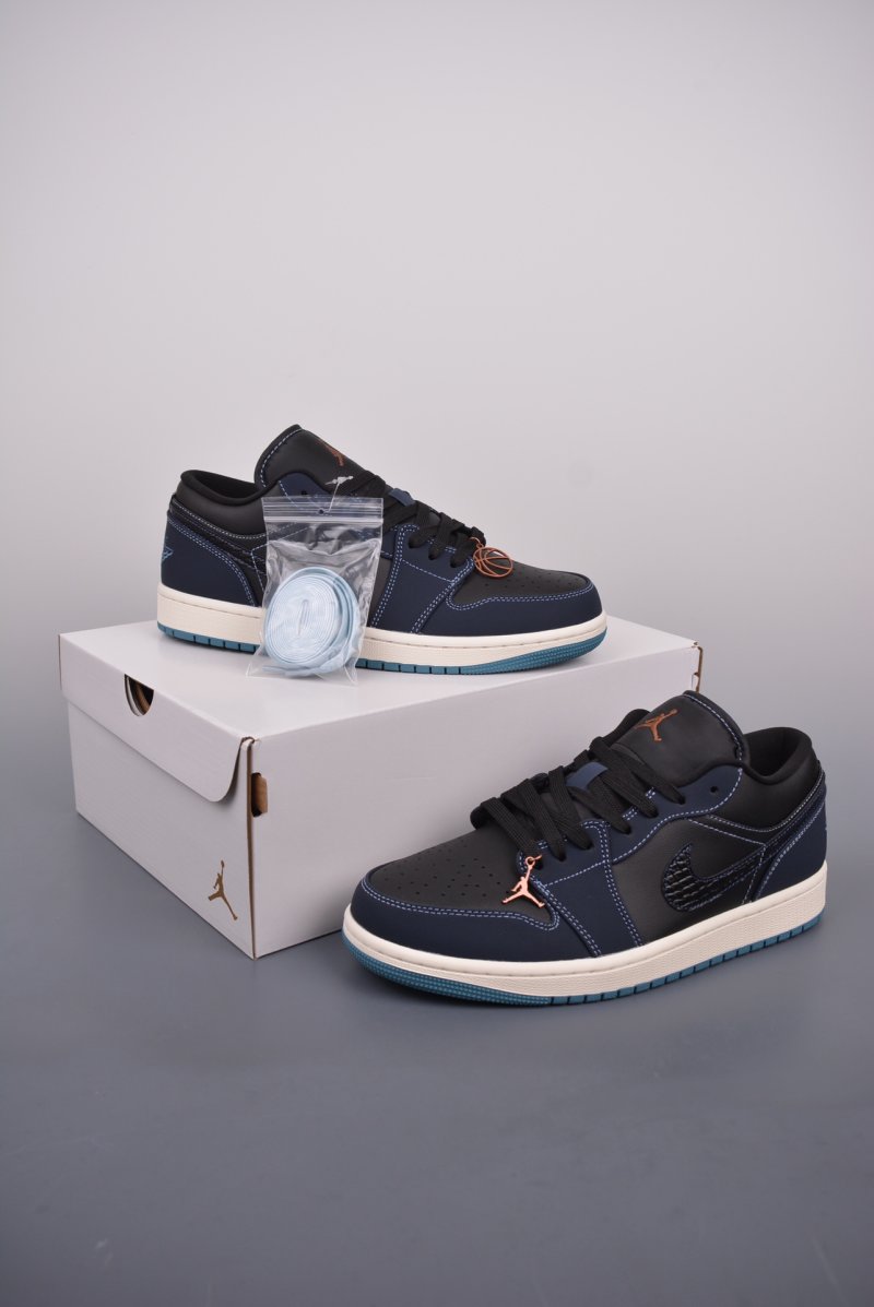 Air Jordan 1 Low 'Black / Blue Toe' view