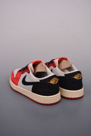 Air Jordan 1 Low 'Black / Red Silk Toe' view 2