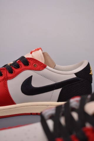 Air Jordan 1 Low 'Black / Red Silk Toe' view 8