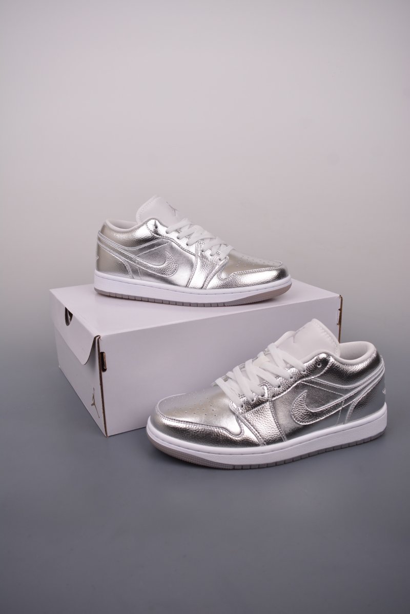 Air Jordan 1 Low 'White / Silver Toe' view