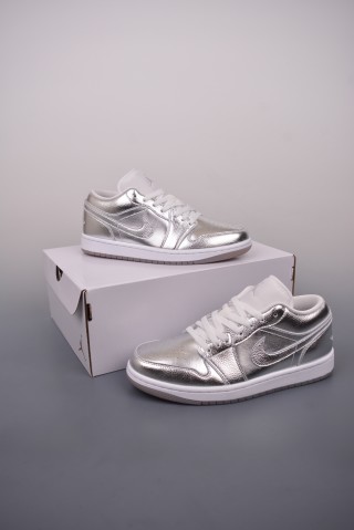 Air Jordan 1 Low 'White / Silver Toe' view 5