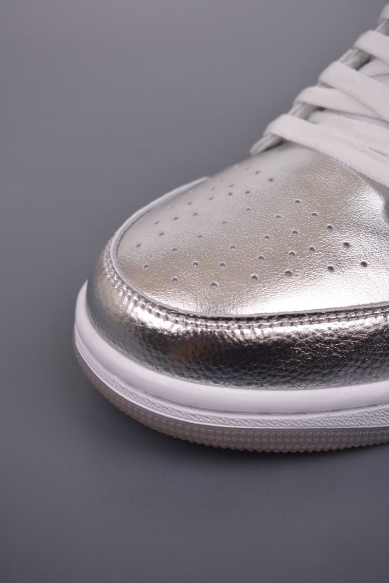 Air Jordan 1 Low 'White / Silver Toe' view