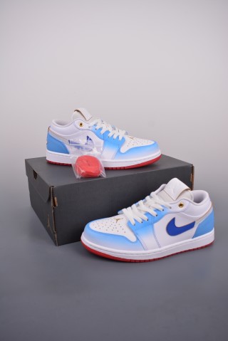 Air Jordan 1 Low 'White / Blue Gradient' view 5