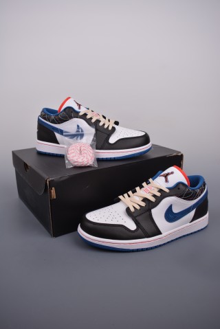 Air Jordan 1 Low 'Black / White / Blue' view 5