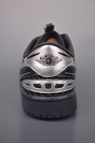 Air Jordan 1 Low 'Grey / Black / Silver' view 4