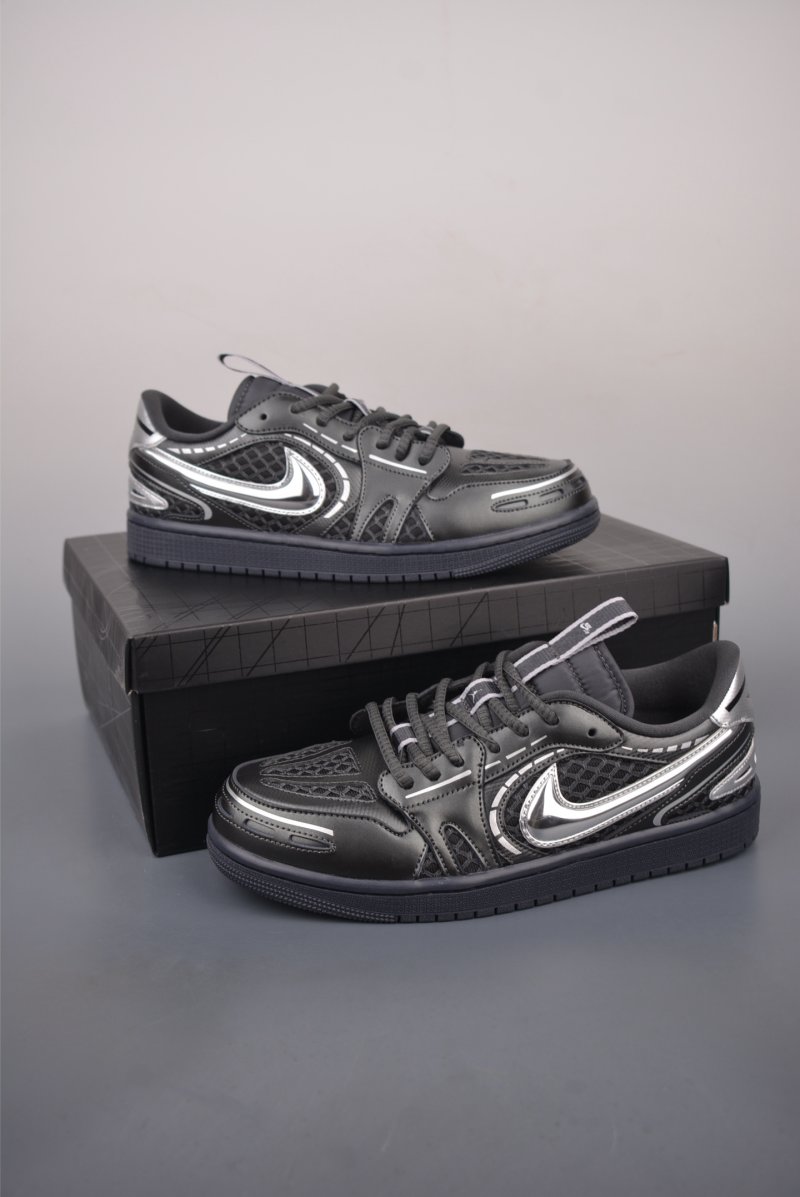 Air Jordan 1 Low 'Grey / Black / Silver' view