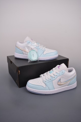 Air Jordan 1 Low 'White / Blue Quicksand' view 5