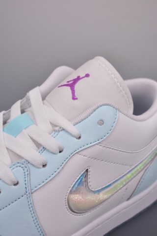 Air Jordan 1 Low 'White / Blue Quicksand' view 7