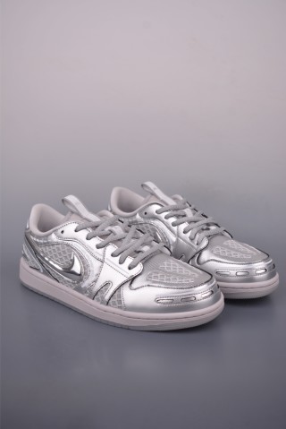 Air Jordan 1 Low 'White / Silver' view 1