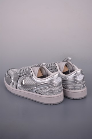 Air Jordan 1 Low 'White / Silver' view 2